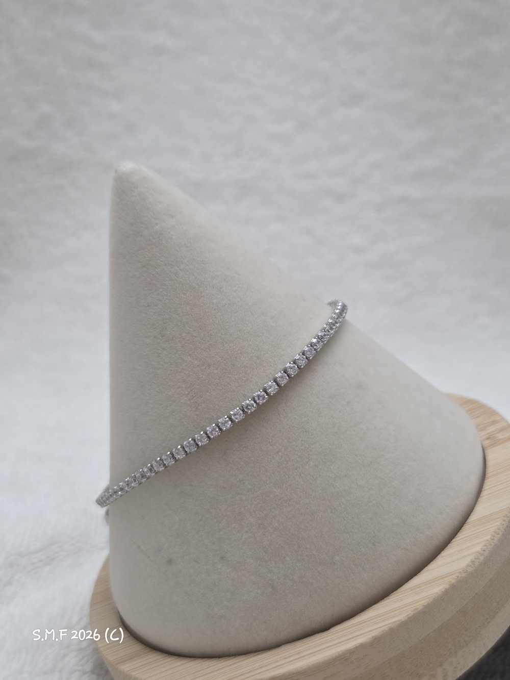 Classic Simulated White Diamond Tennis Bracelet in Sterling Silver